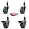 Service Caster 3.5'' Gray Poly Wheel Swivel 1-1/4'' Expanding Stem Caster Set 2 Brakes, 4PK SCC-EX20S3514-PPUB-2-PLB-2-114 - alternate 5